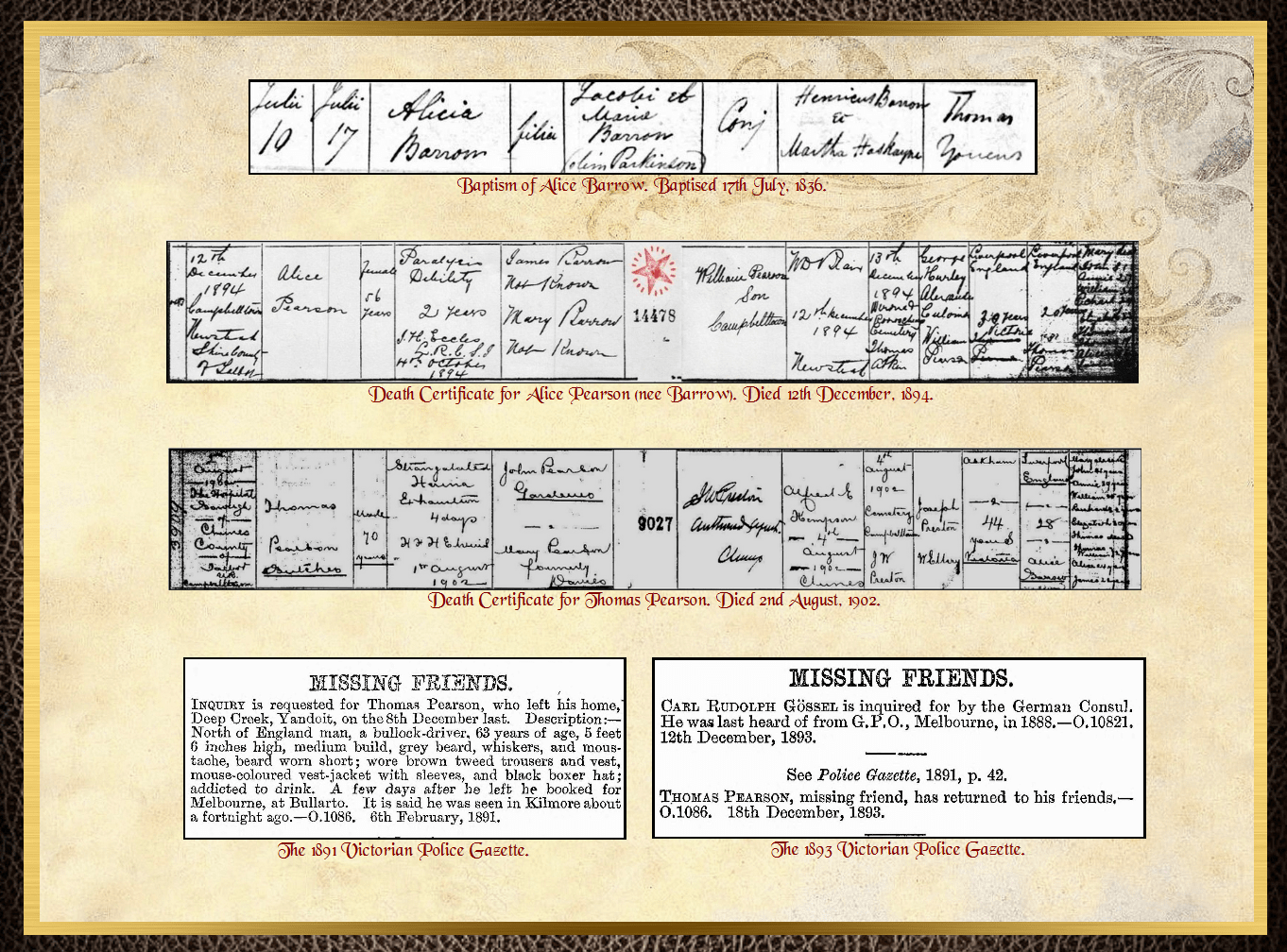Daughter of James Barrow & Mary Parkinson