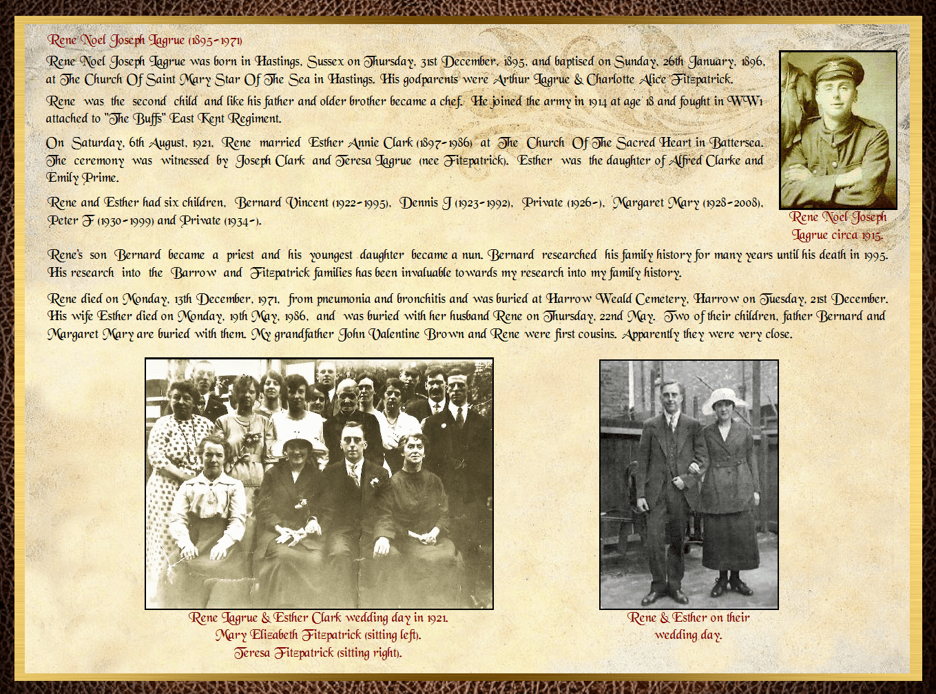 Daughter of John Charles Fitzpatrick & Annie Barrow