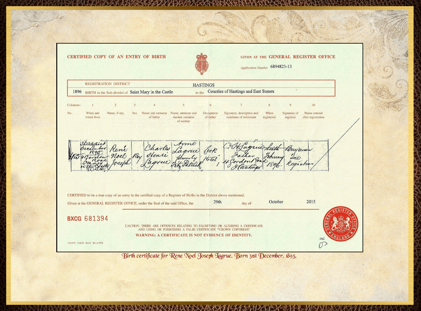 Daughter of John Charles Fitzpatrick & Annie Barrow