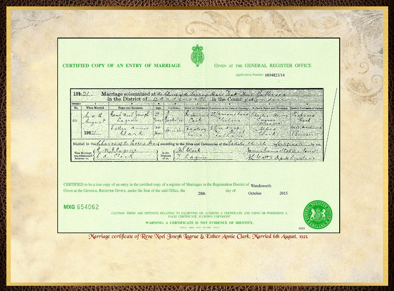 Daughter of John Charles Fitzpatrick & Annie Barrow
