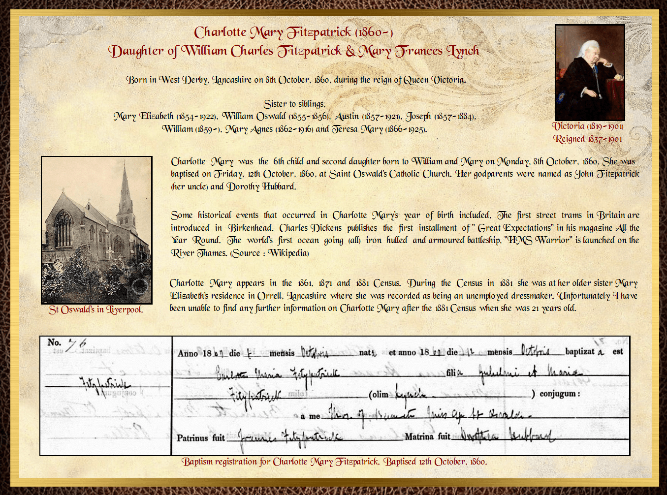Daughter of William Charles Fitzpatrick & Mary Frances Lynch