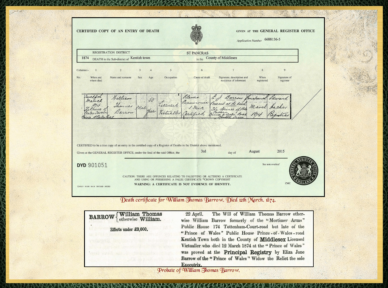 Daughter of William Watts & Dorothy Pringle