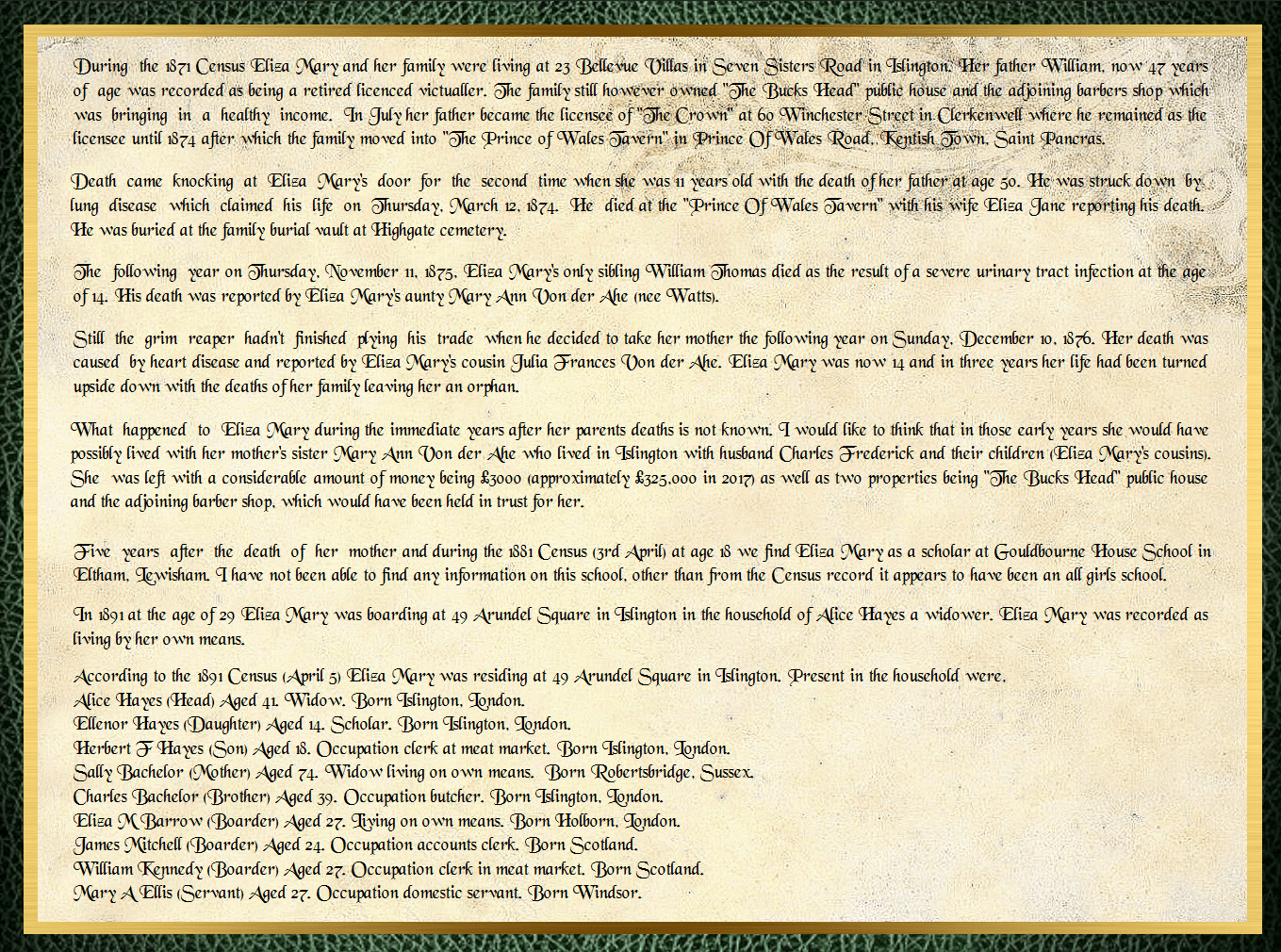 Daughter of William Thomas Barrow & Eliza Jane Watts