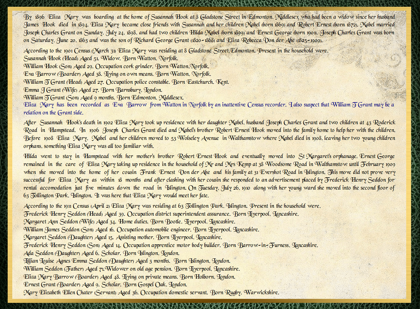 Daughter of William Thomas Barrow & Eliza Jane Watts