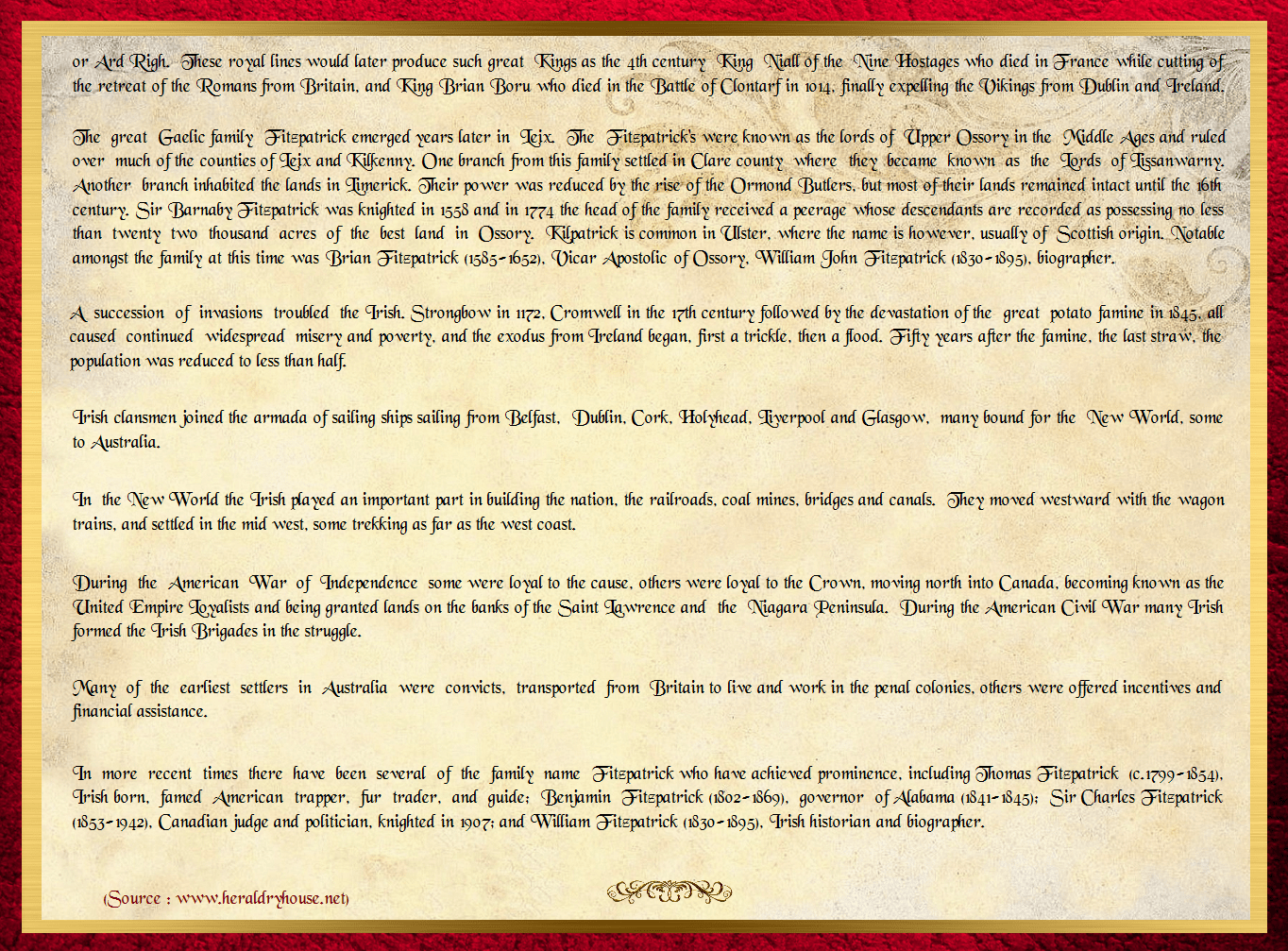 Fitzpatrick Family Name History