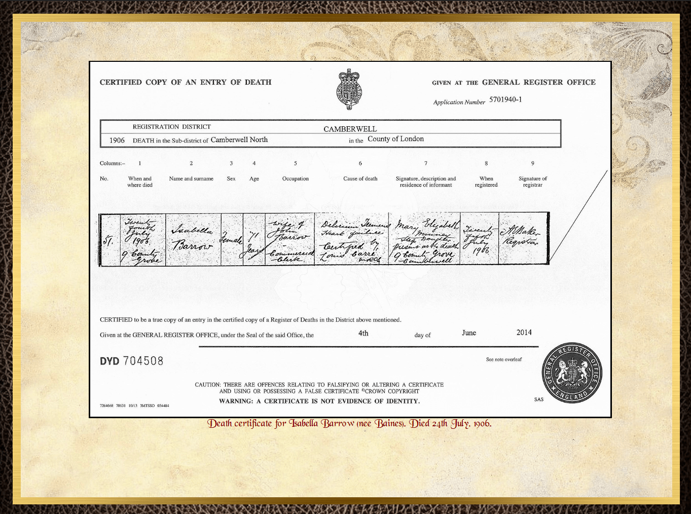 Son of James Barrow & Mary Parkinson
