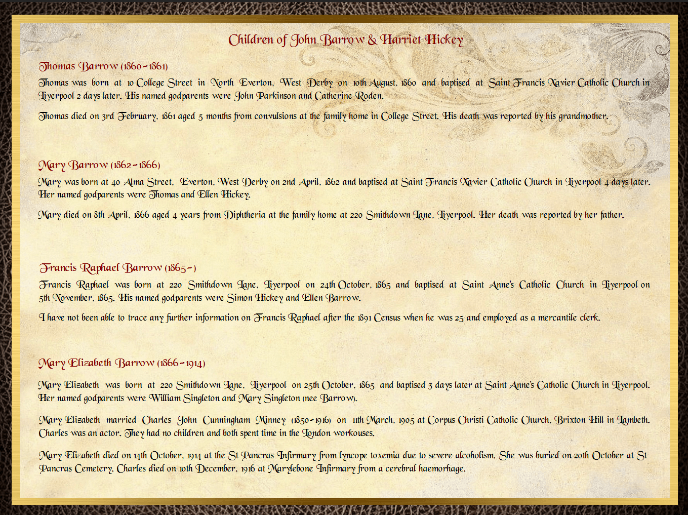Son of James Barrow & Mary Parkinson