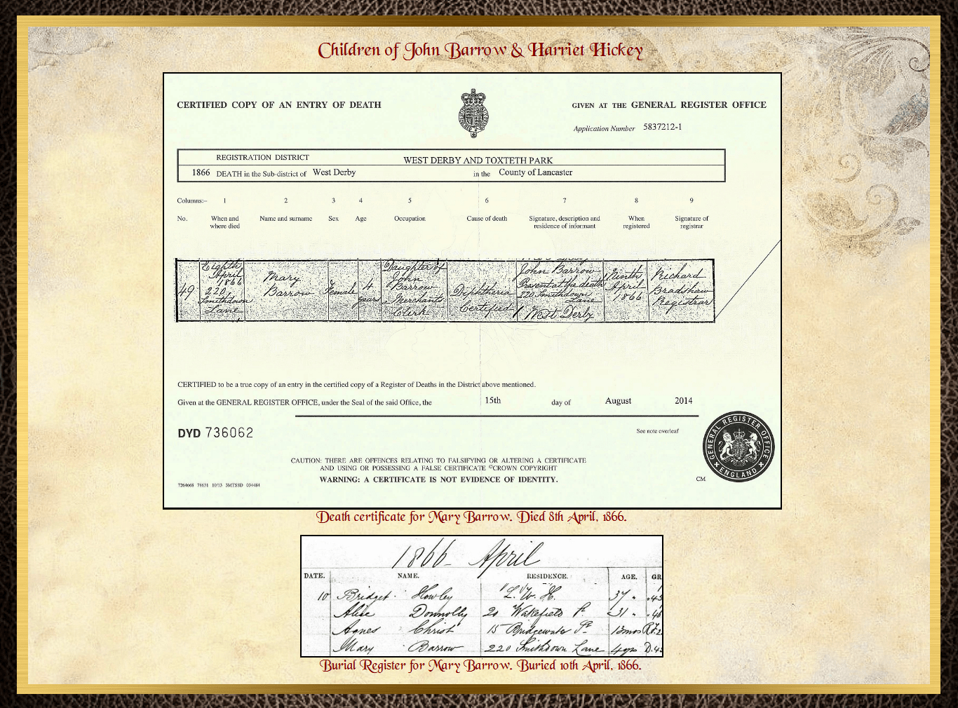 Son of James Barrow & Mary Parkinson