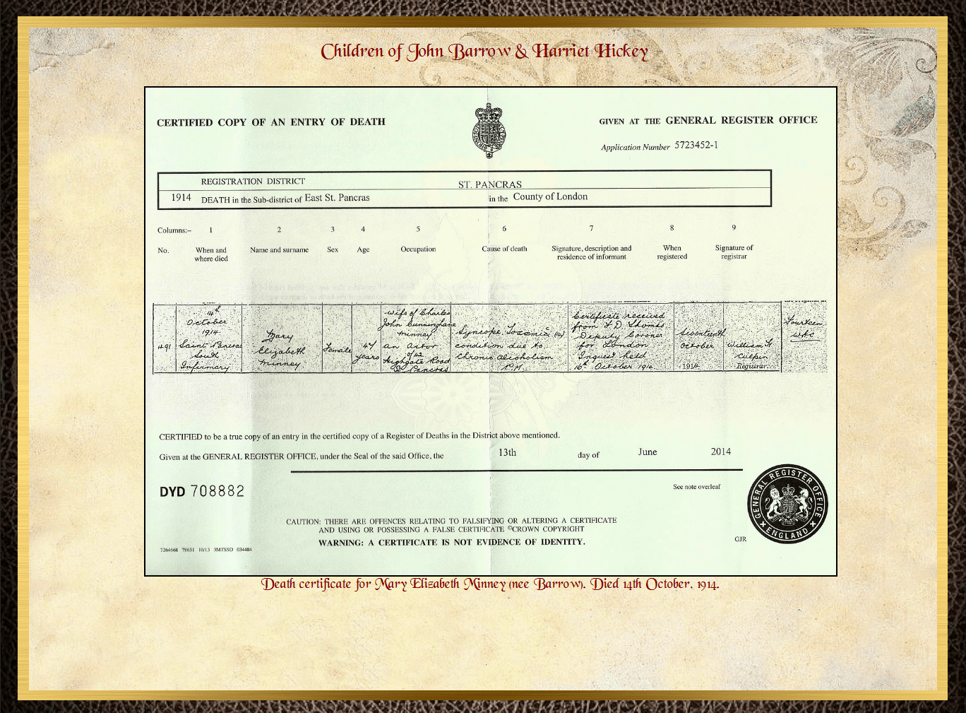 Son of James Barrow & Mary Parkinson