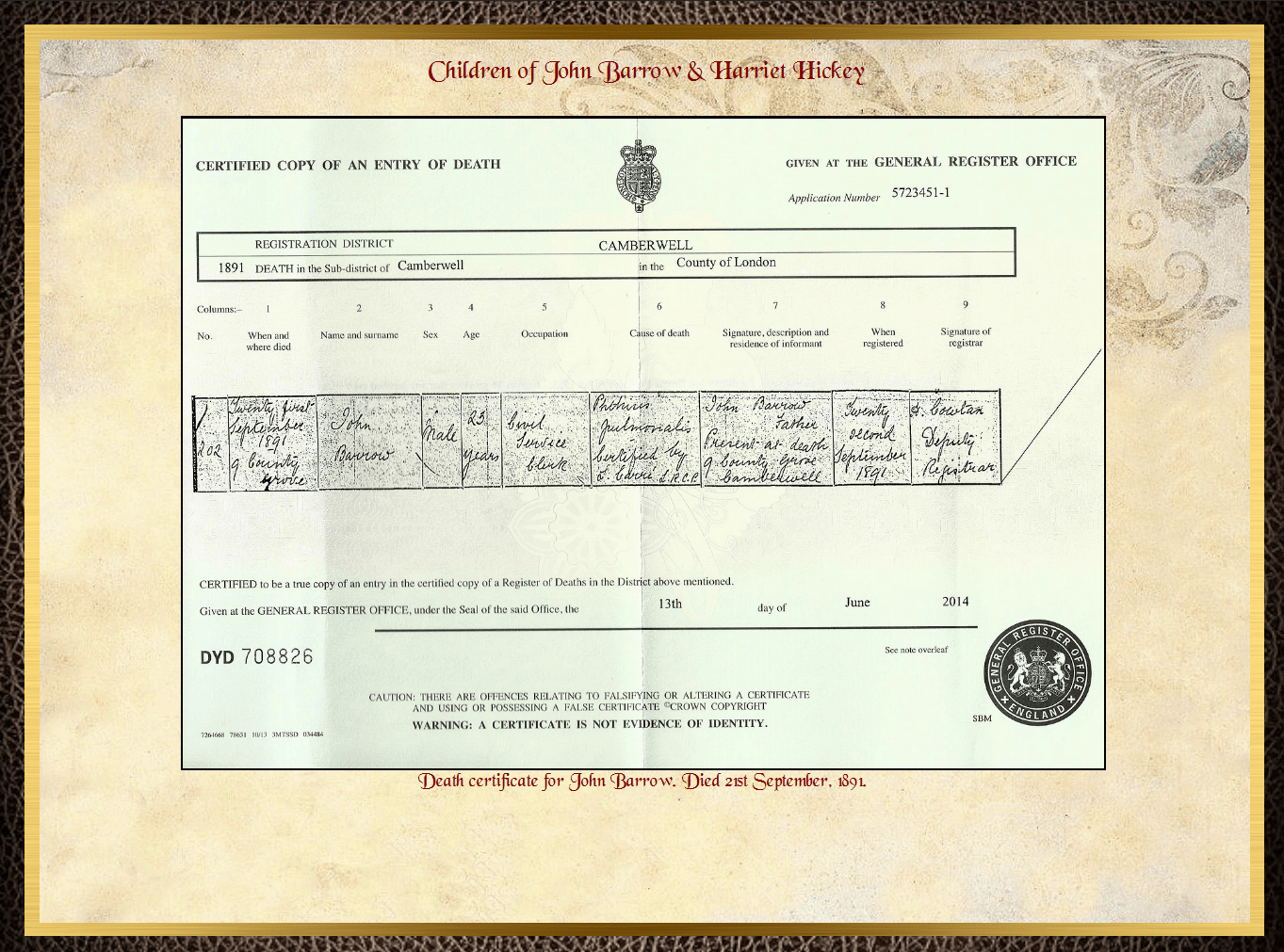 Son of James Barrow & Mary Parkinson