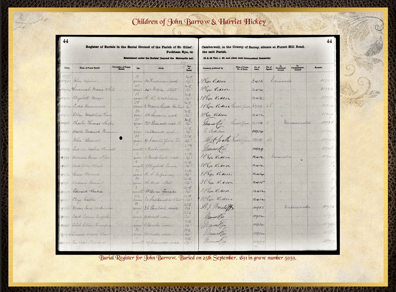 Son of James Barrow & Mary Parkinson