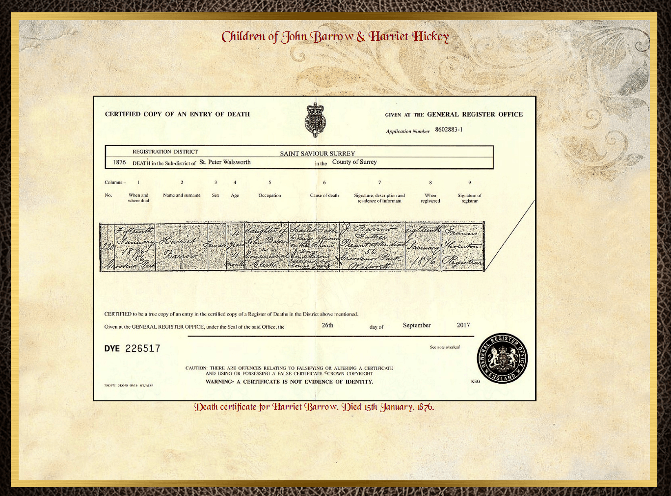 Son of James Barrow & Mary Parkinson