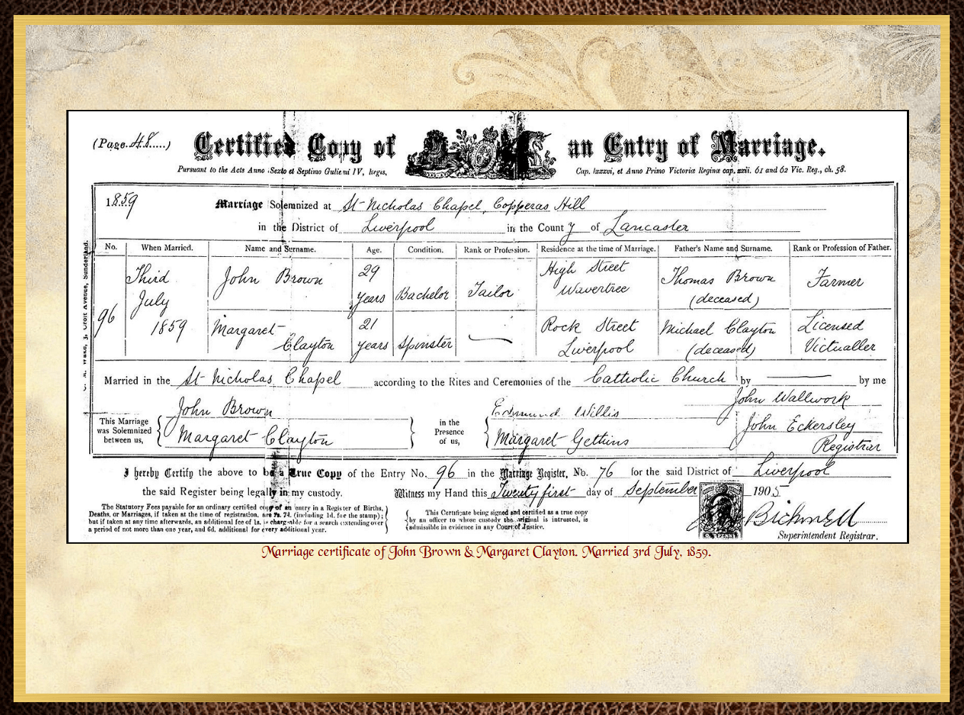 My 2nd Great Grandparents