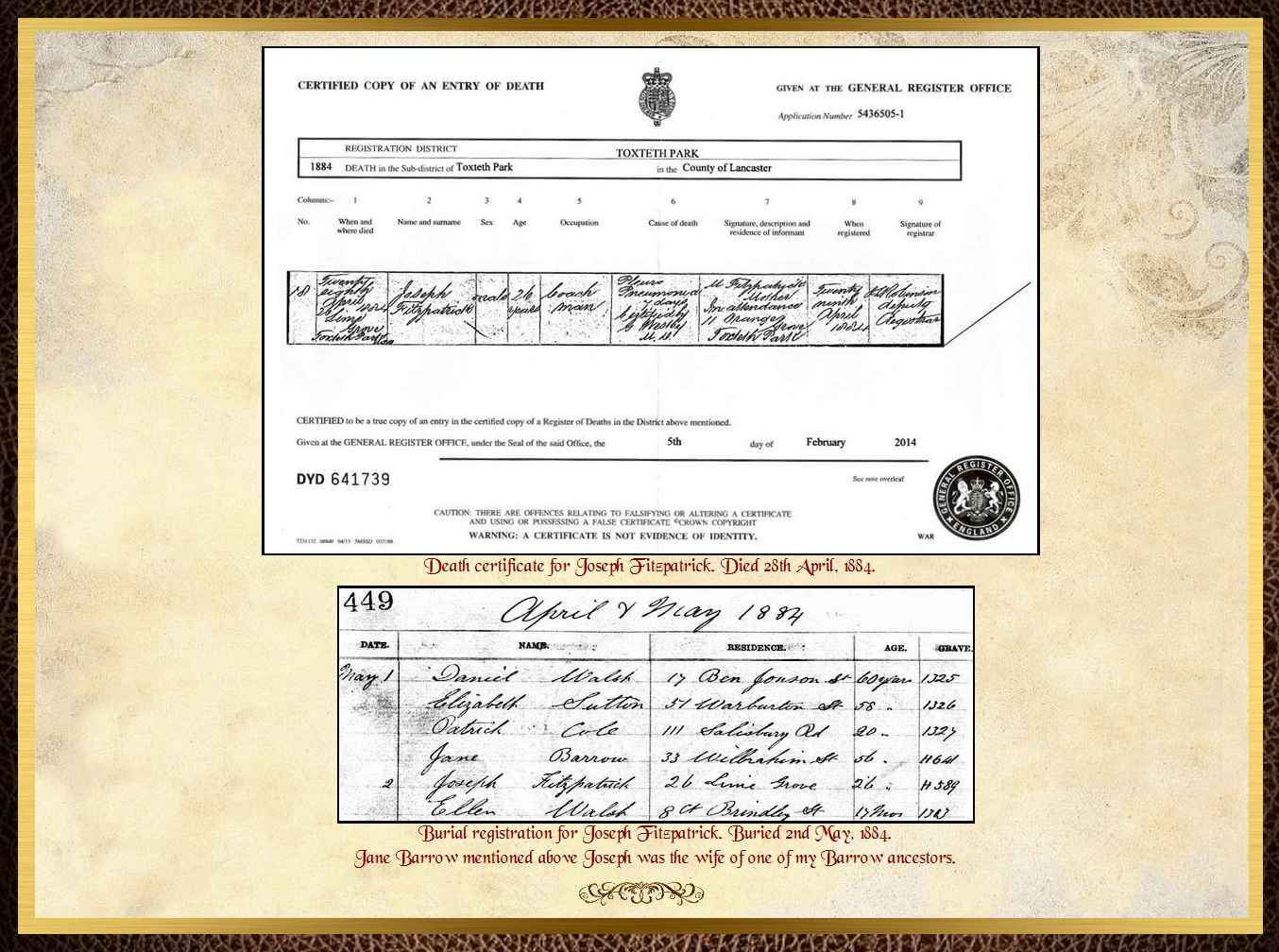 Son of William Charles Fitzpatrick & Mary Frances Lynch