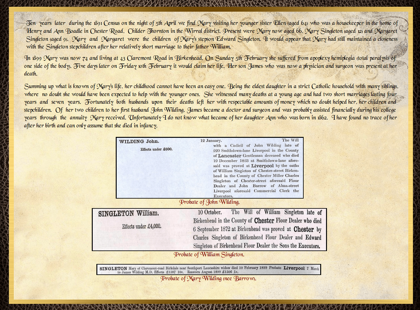 Daughter of James Barrow & Mary Parkinson