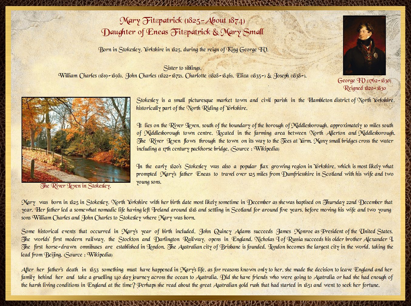 Daughter of Eneas Fitzpatrick & Mary Small
