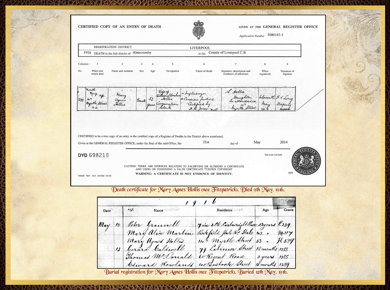 Daughter of William Charles Fitzpatrick & Mary Frances Lynch