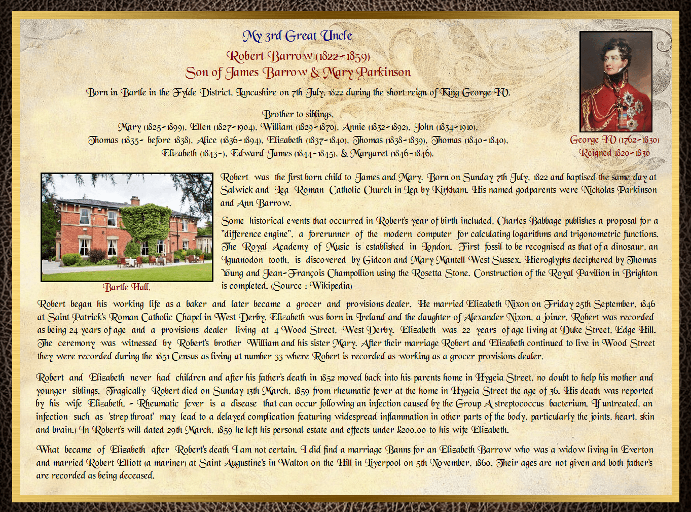 Son of James Barrow & Mary Parkinson