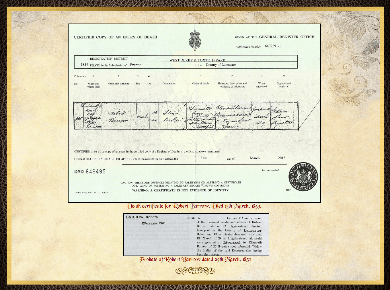 Son of James Barrow & Mary Parkinson