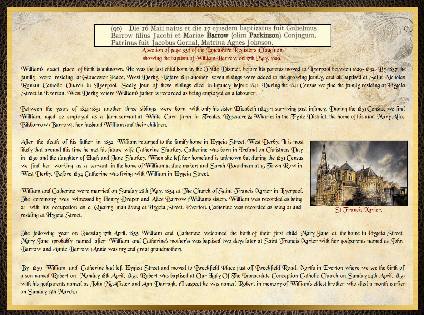 Son of James Barrow & Mary Parkinson
