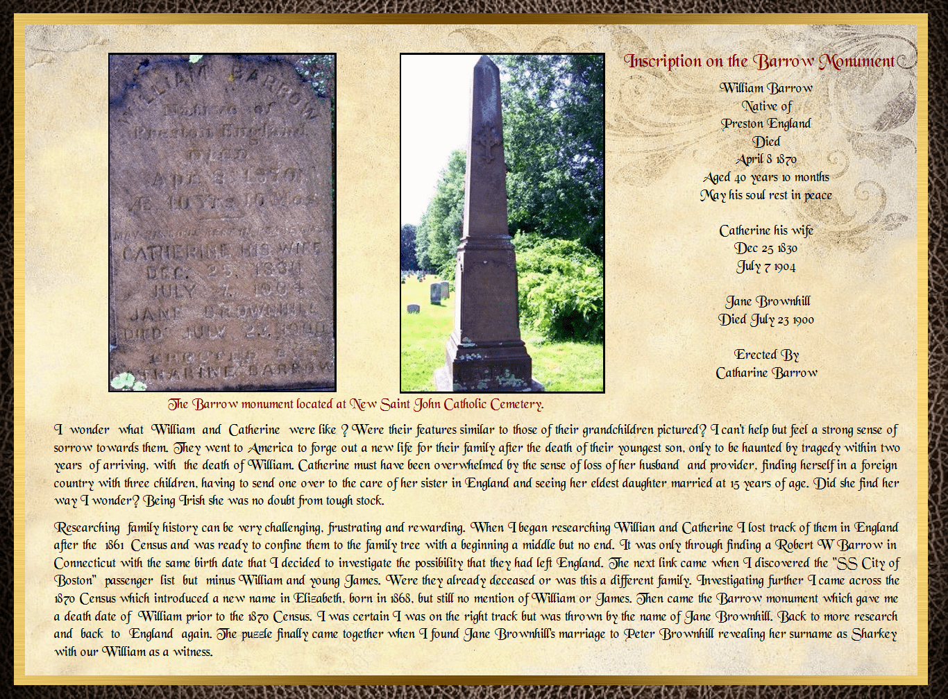 Son of James Barrow & Mary Parkinson