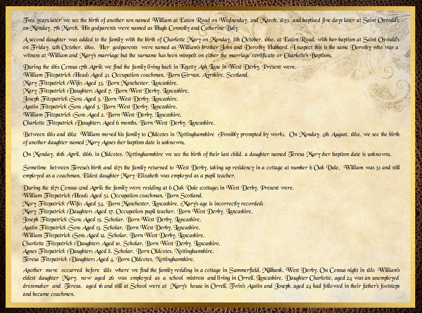 Son of Eneas Fitzpatrick & Mary Small