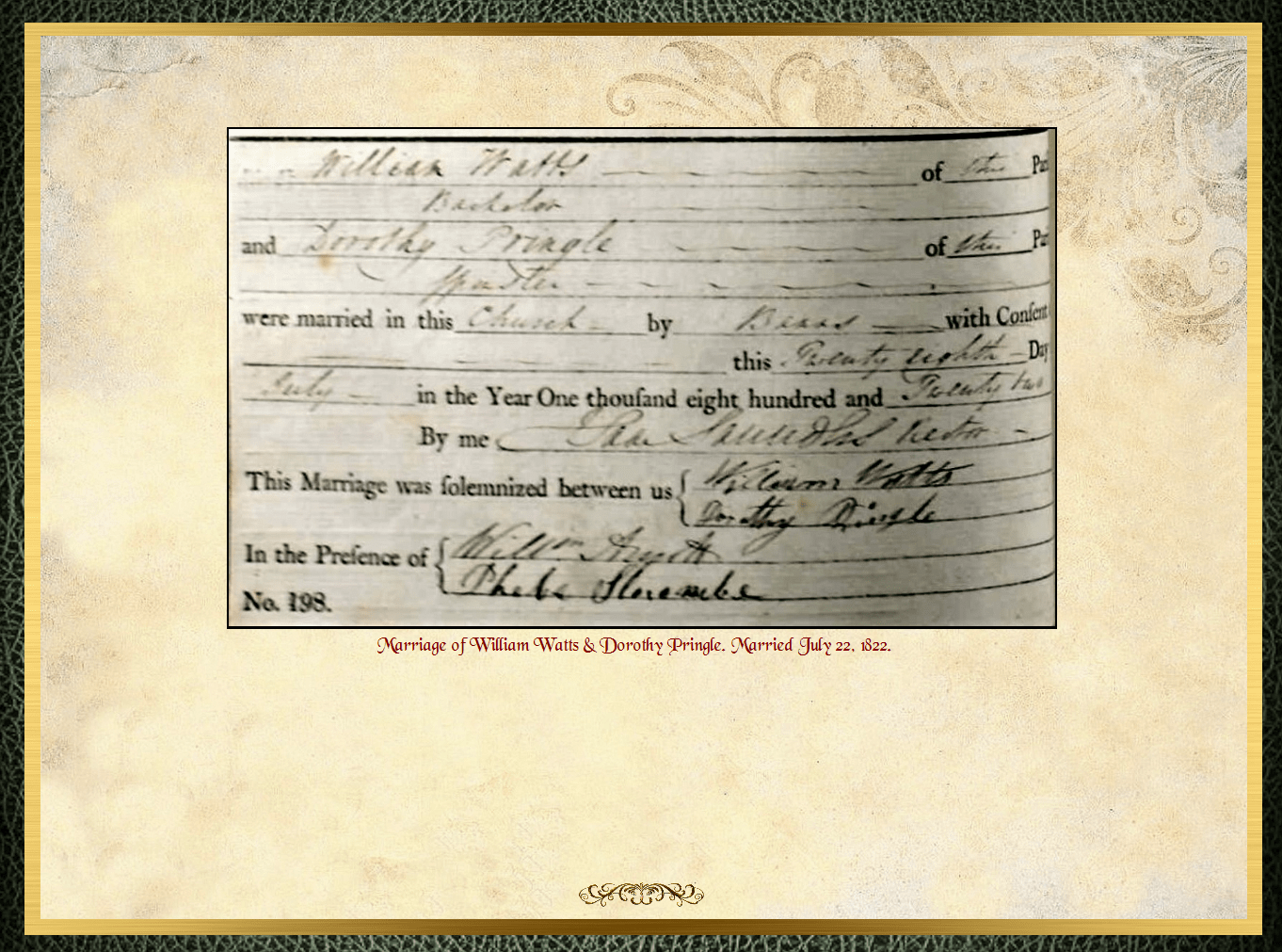 My 4th Great Grandparents