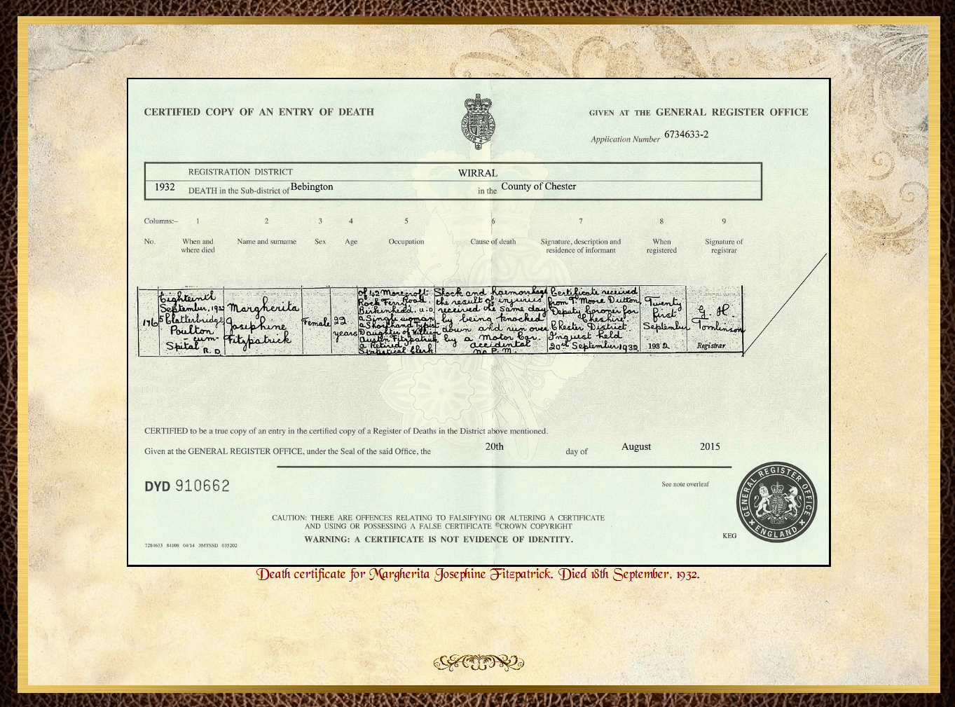 Son of John Charles Fitzpatrick & Annie Barrow