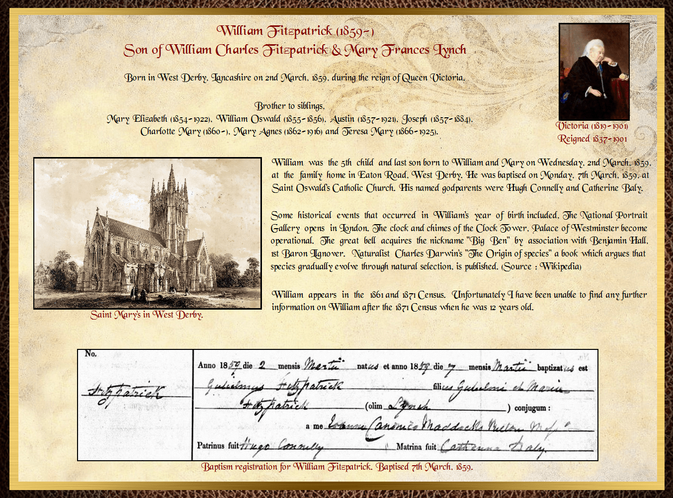 Son of William Charles Fitzpatrick & Mary Frances Lynch