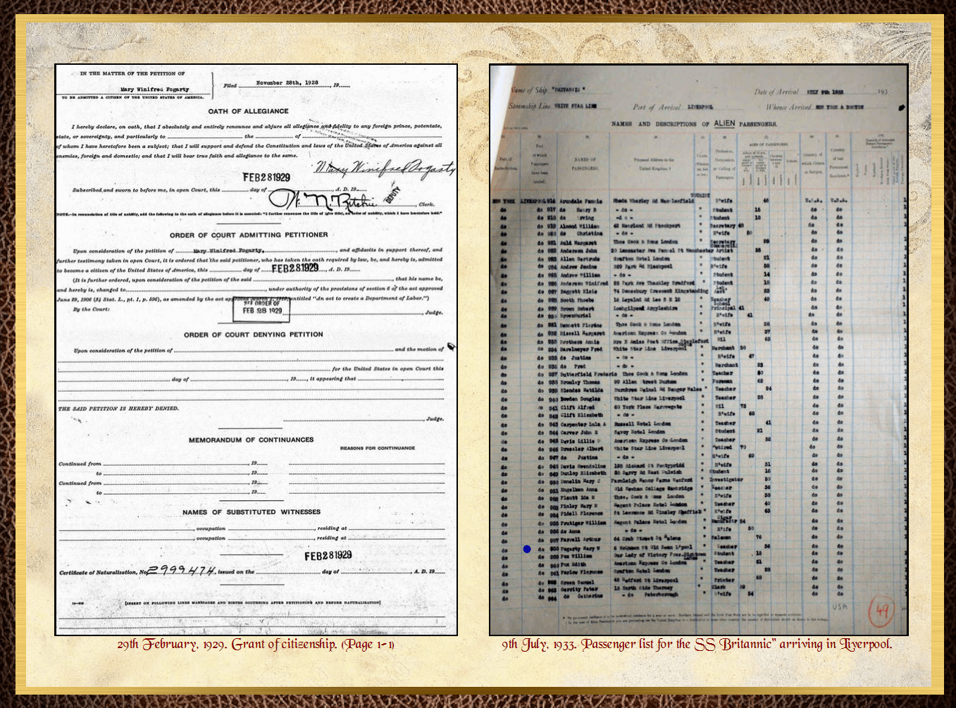 Daughter of John Charles Fitzpatrick & Annie Barrow