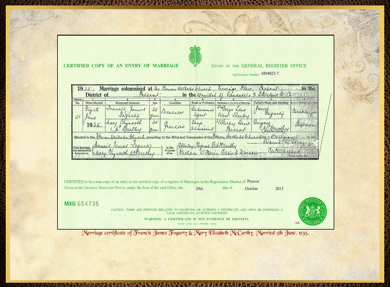 Daughter of John Charles Fitzpatrick & Annie Barrow